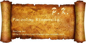 Paczolay Klemencia névjegykártya